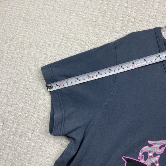 Y2K VTG Buck Knives Gray V Neck T Shirt Women's XXL Goth Holographic Heart Cyber - Picture 12 of 16